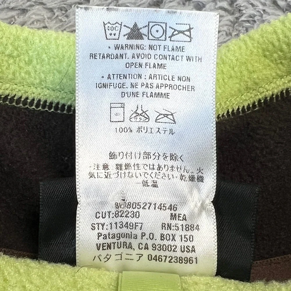 Patagonia Synchilla Fleece Pullover 1/4 Zip Lime Green Womens Large Outdoor Cozy - Picture 5 of 8